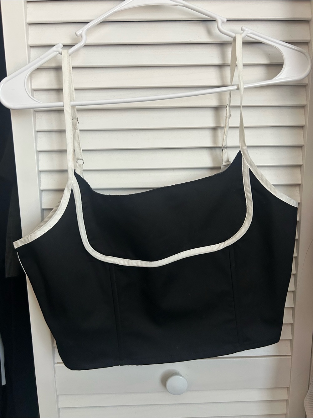 Forever 21 Black Cami with Cream Trim